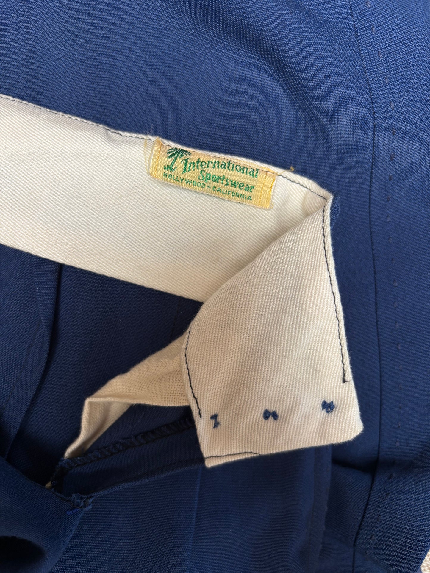 1940s NOS Fall Front Indigo Pleat Front Trousers