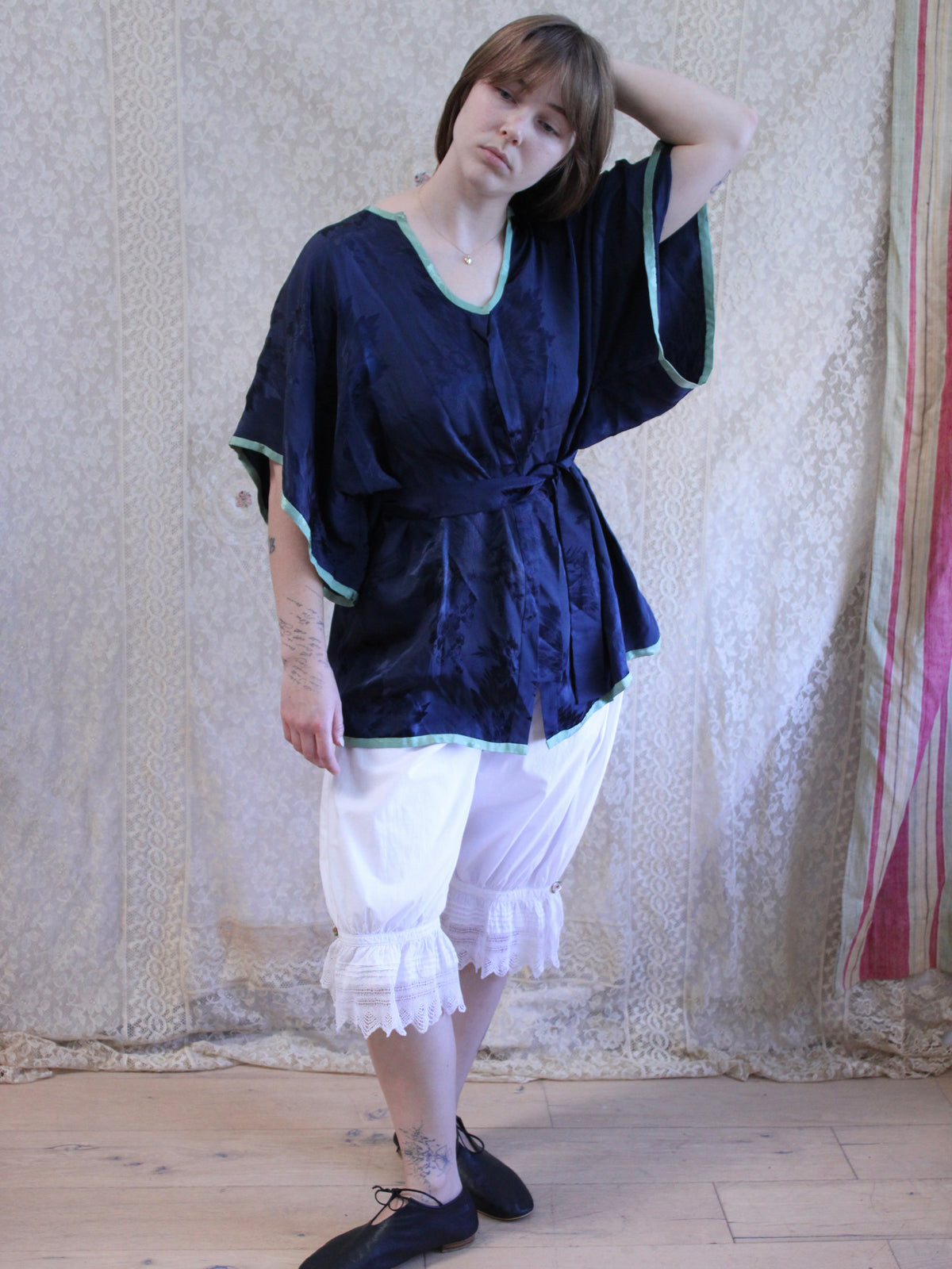 Antique 19th C Cotton & Tatted Lace Bloomers