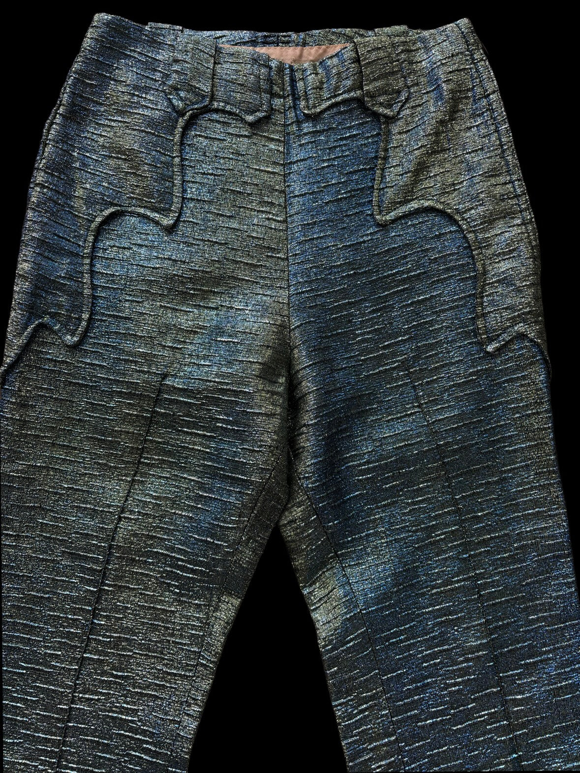 Rare 1960s Ombrè Blue/Green Metallic Lurex Western Pants