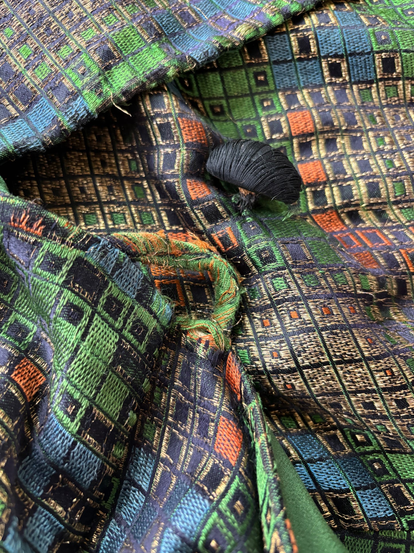 Antique 1920s Geometric Lamé Cocoon Evening Coat