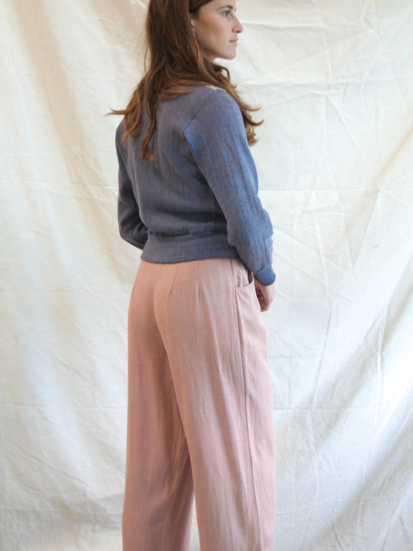 1940s 'Nu-Knit' Houndstooth Two Tone Wool Button Front Cardigan