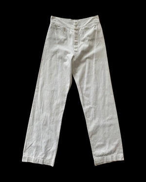 1940s Cotton Twill Button Fly Dungarees