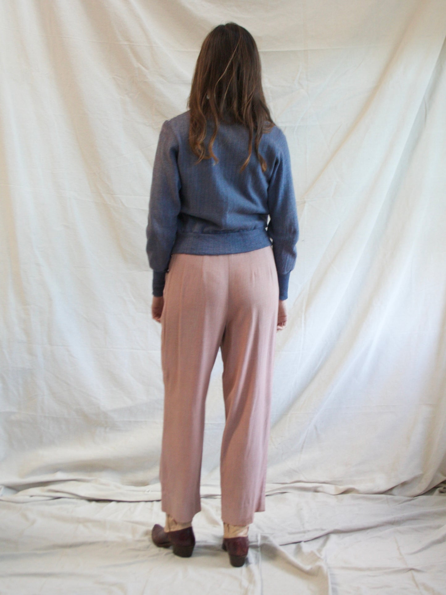 1950s Sliding Zipper Dusty Mauve Gabardine Pants