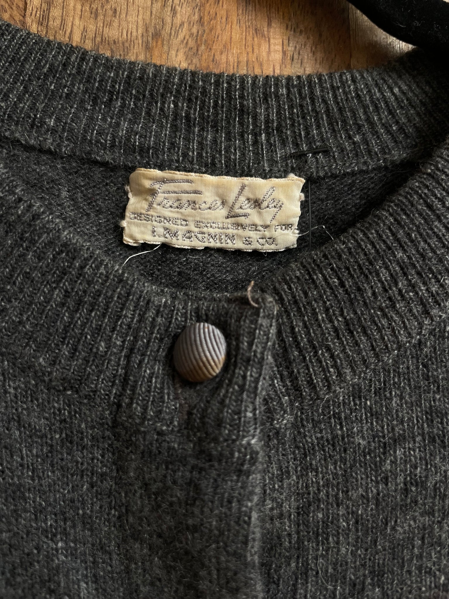 1950s Tri Tone Appliqué Cashmere Cardigan