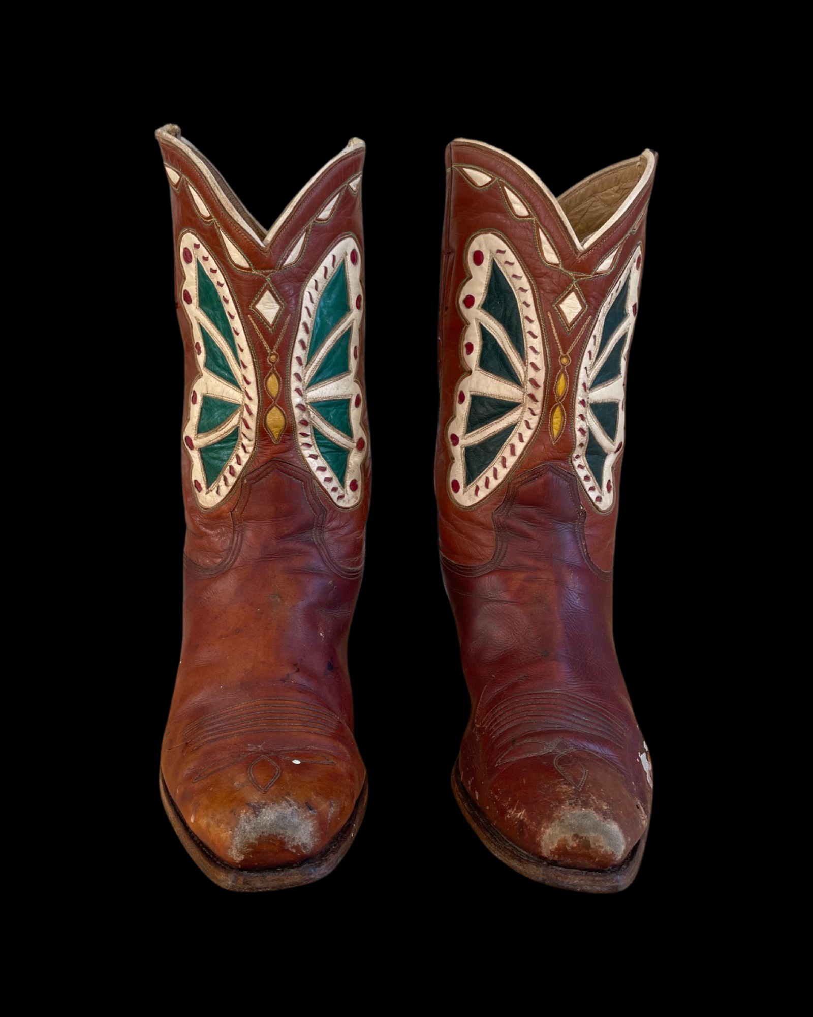 1940s Pull Tab Butterfly Inlay PeeWee Cowboy Boots
