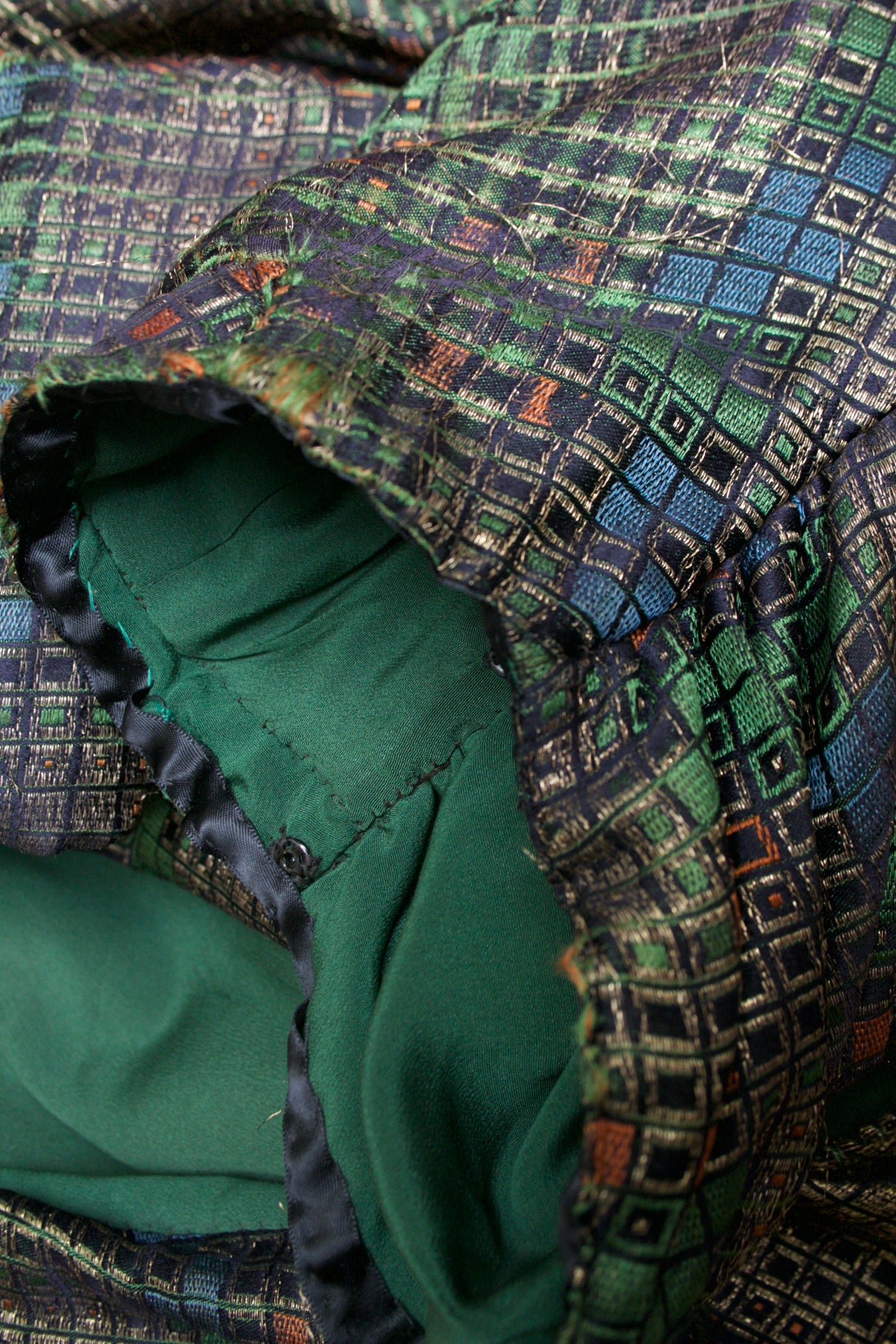 Antique 1920s Geometric Lamé Cocoon Evening Coat