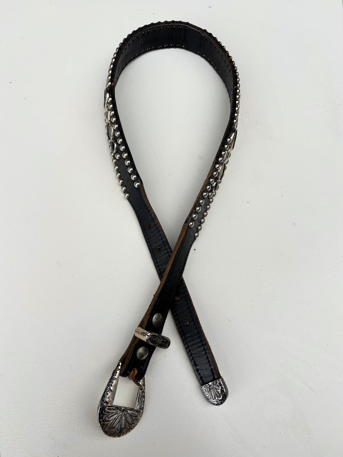 1943 Dated Coin & Studded Leather Biker/Western Belt