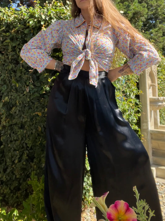 1930s Homemade Feedsack Mutton Sleeve Blouse
