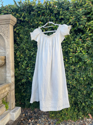 Victorian Hand Sewn Ruffle Trim Cotton Chemise Dress