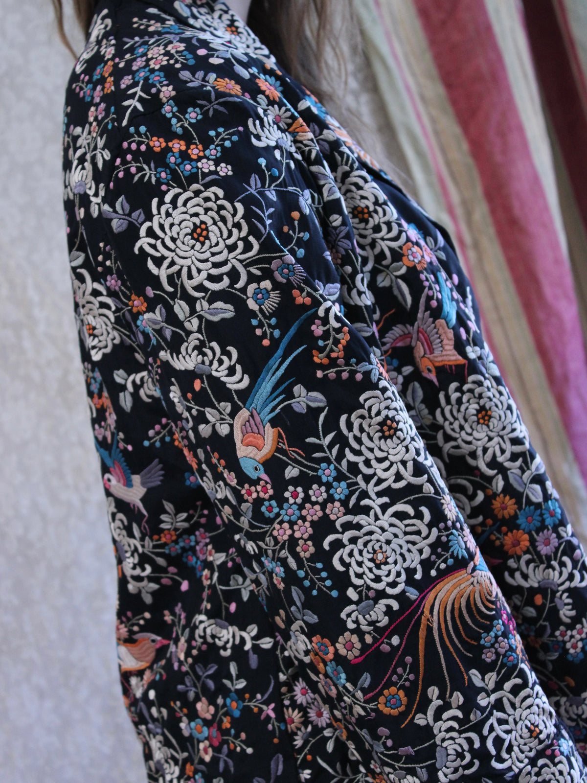 1930s Chinese Densely Embroidered Silk Coat