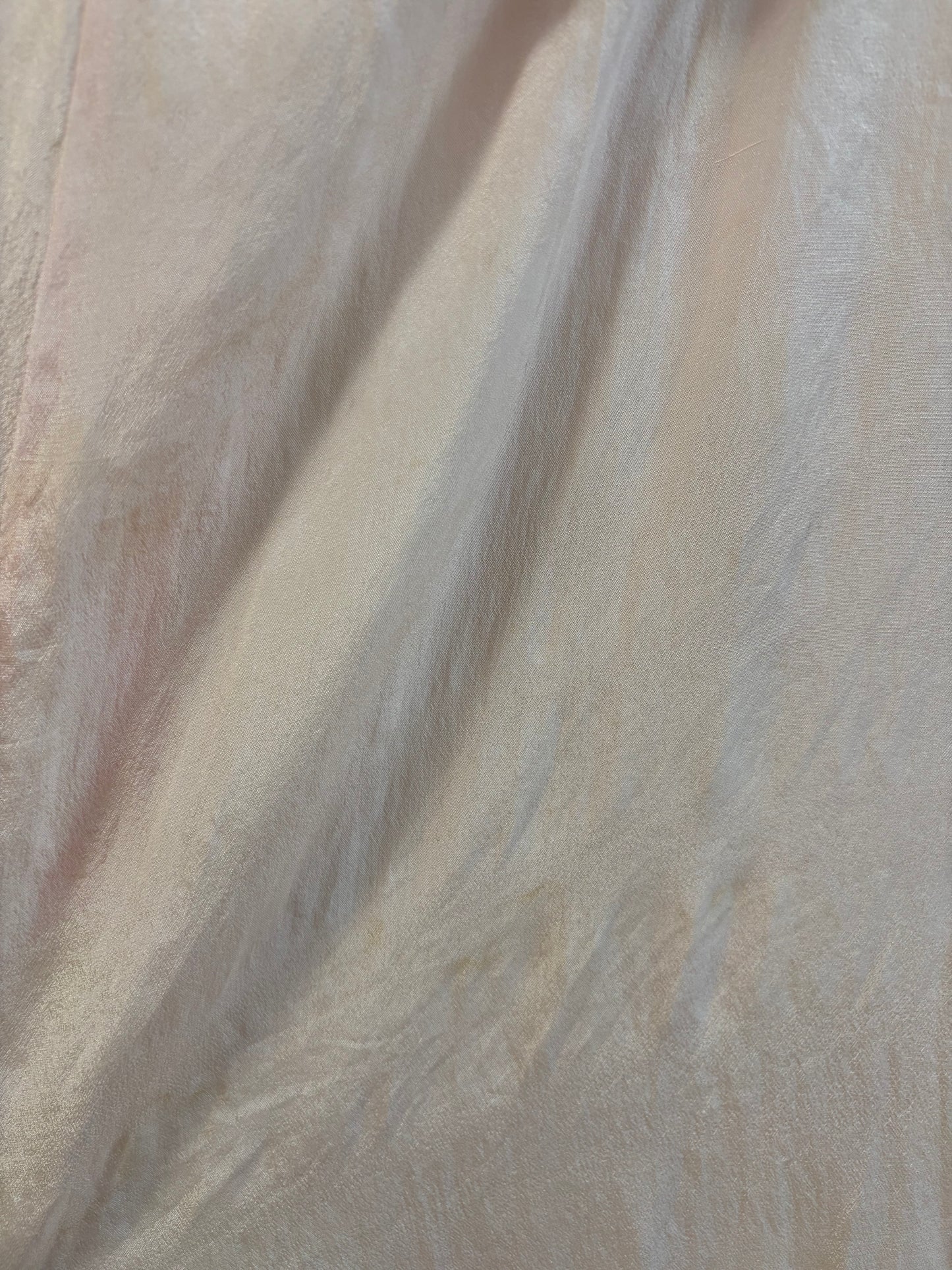 Antique 1920s Pale Blush Silk Ribbon-work Floral Drop Waist Lingerie Robe