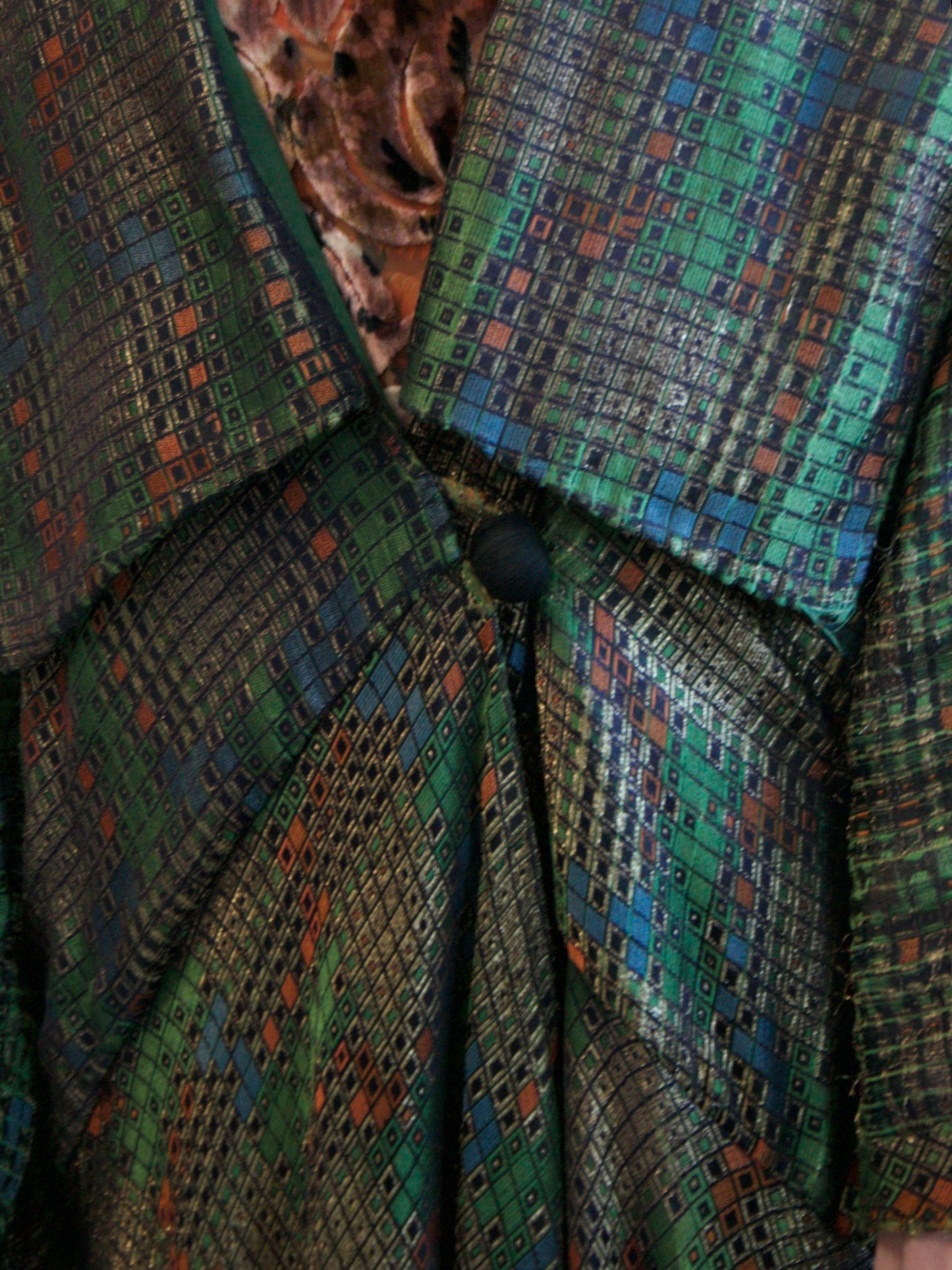 Antique 1920s Geometric Lamé Cocoon Evening Coat