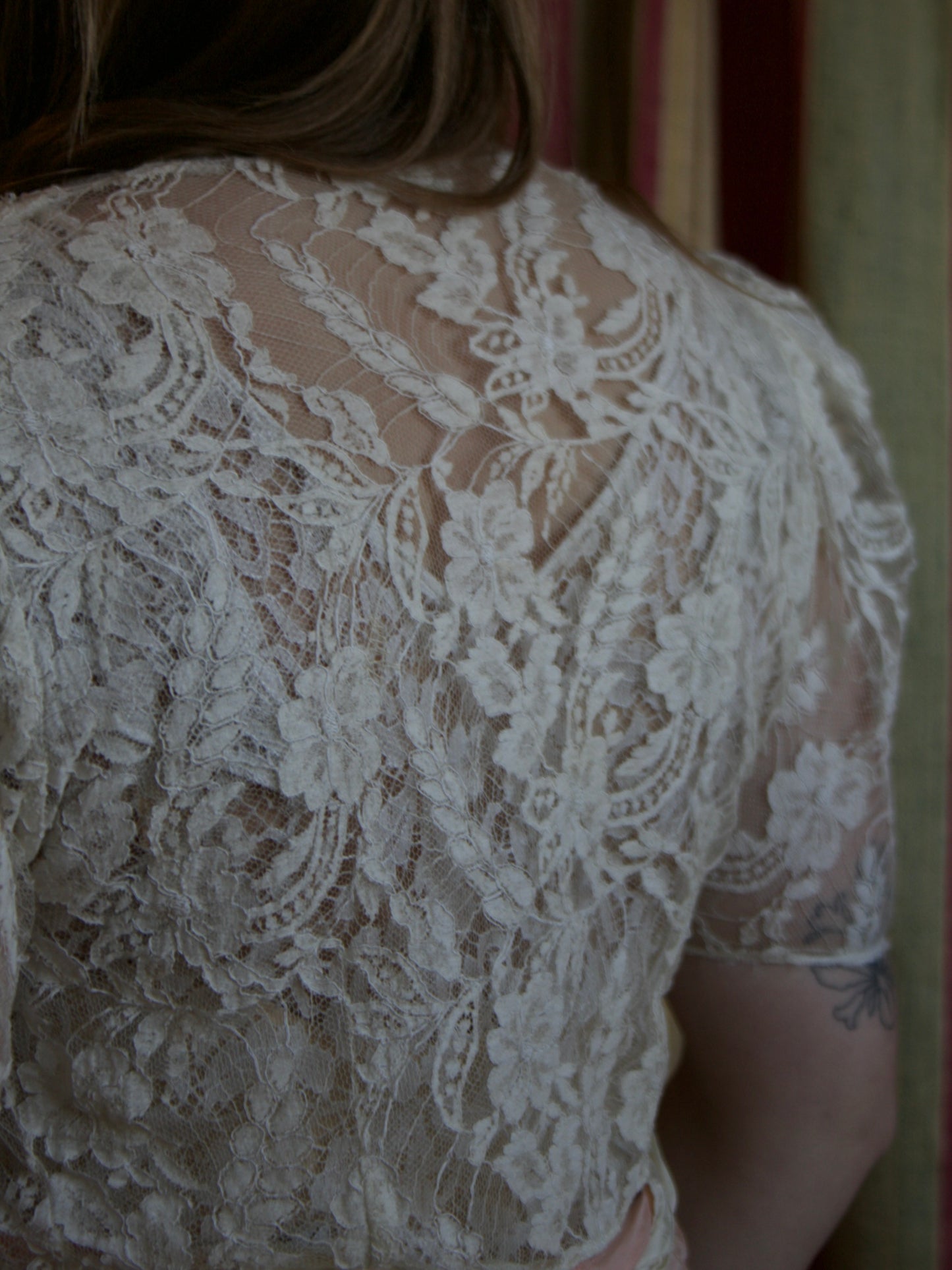 1930s Ivory Lace Puff Sleeve Bolero