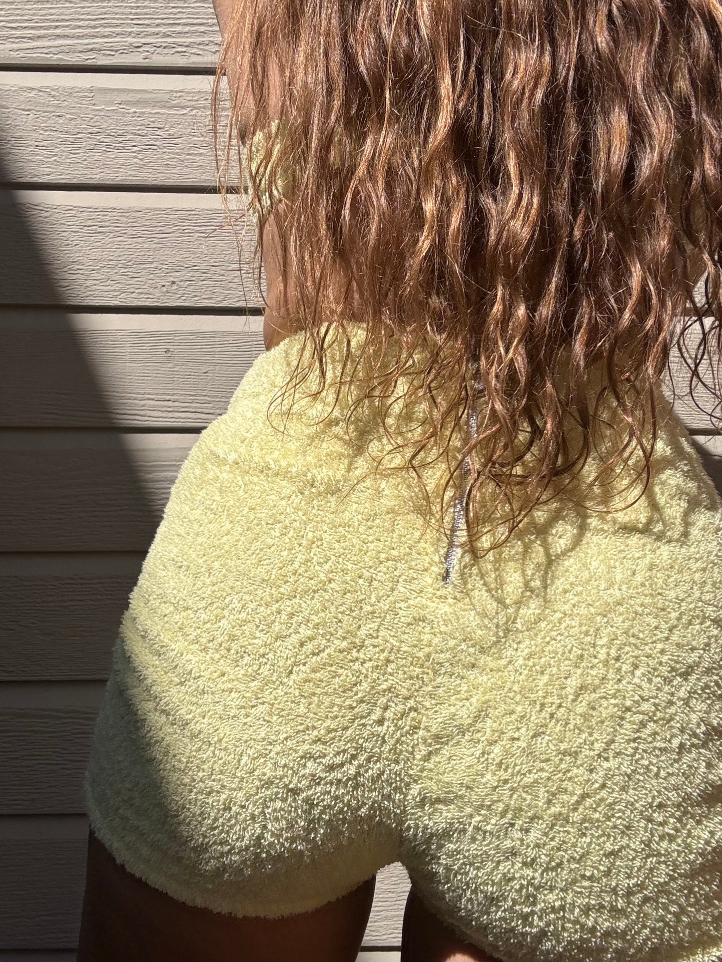 1950s Butter Yellow Terrycloth Two Piece Playsuit