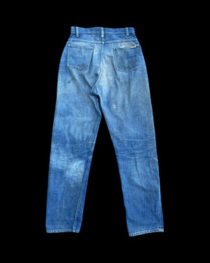 1950s Penny's Foremost 'Levis 701 Style' Mended High Wast Ladies Selvedge Denim