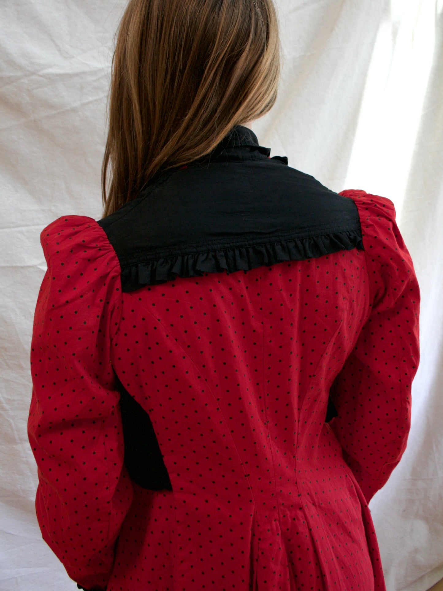 Antique Turn of The Century Turkey Red Polka Dot Wrapper
