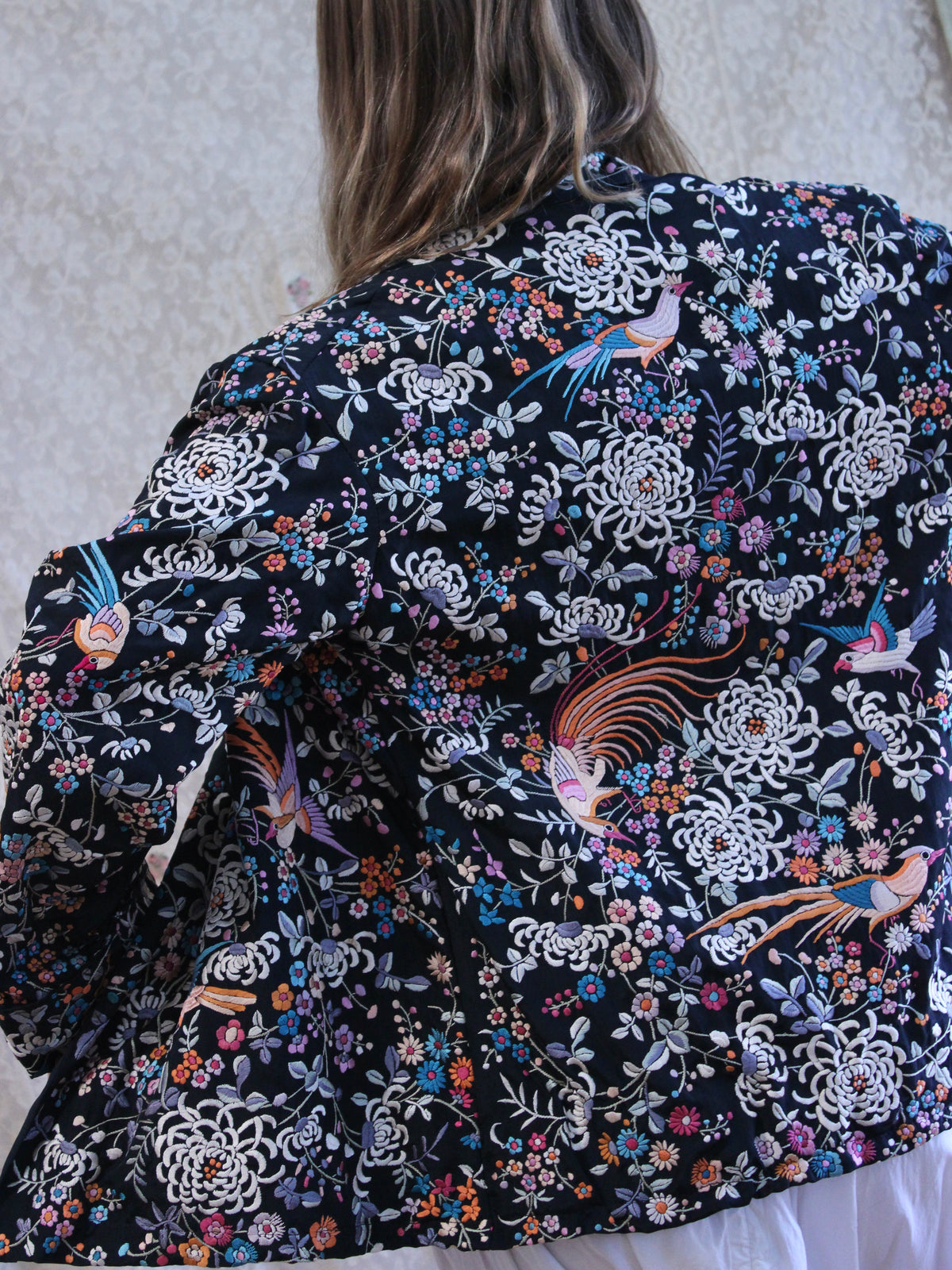 1930s Chinese Densely Embroidered Silk Coat
