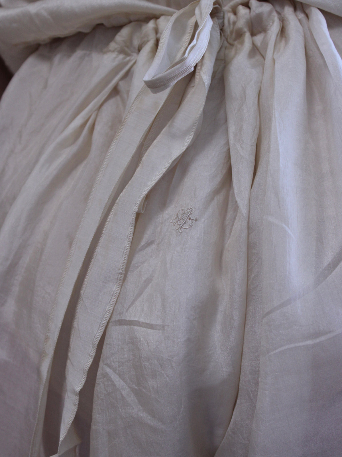 Edwardian 2PC Silk Lace Ribbon-work Bloomer/Corset Cover Set