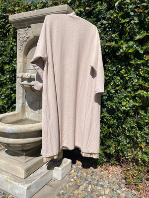 1930s Blush Pink Nubby Linen Transitional Duster
