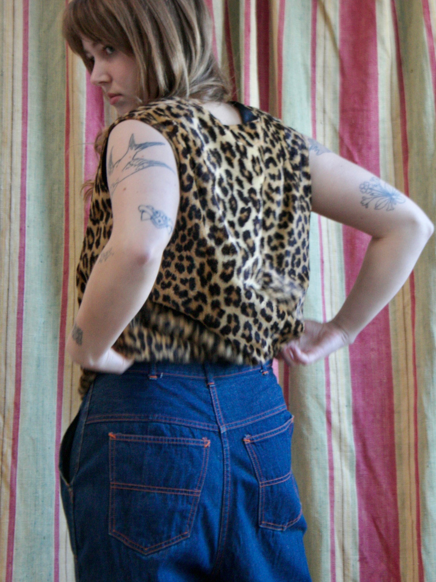 1950s Dark Denim Side Zip Jeans