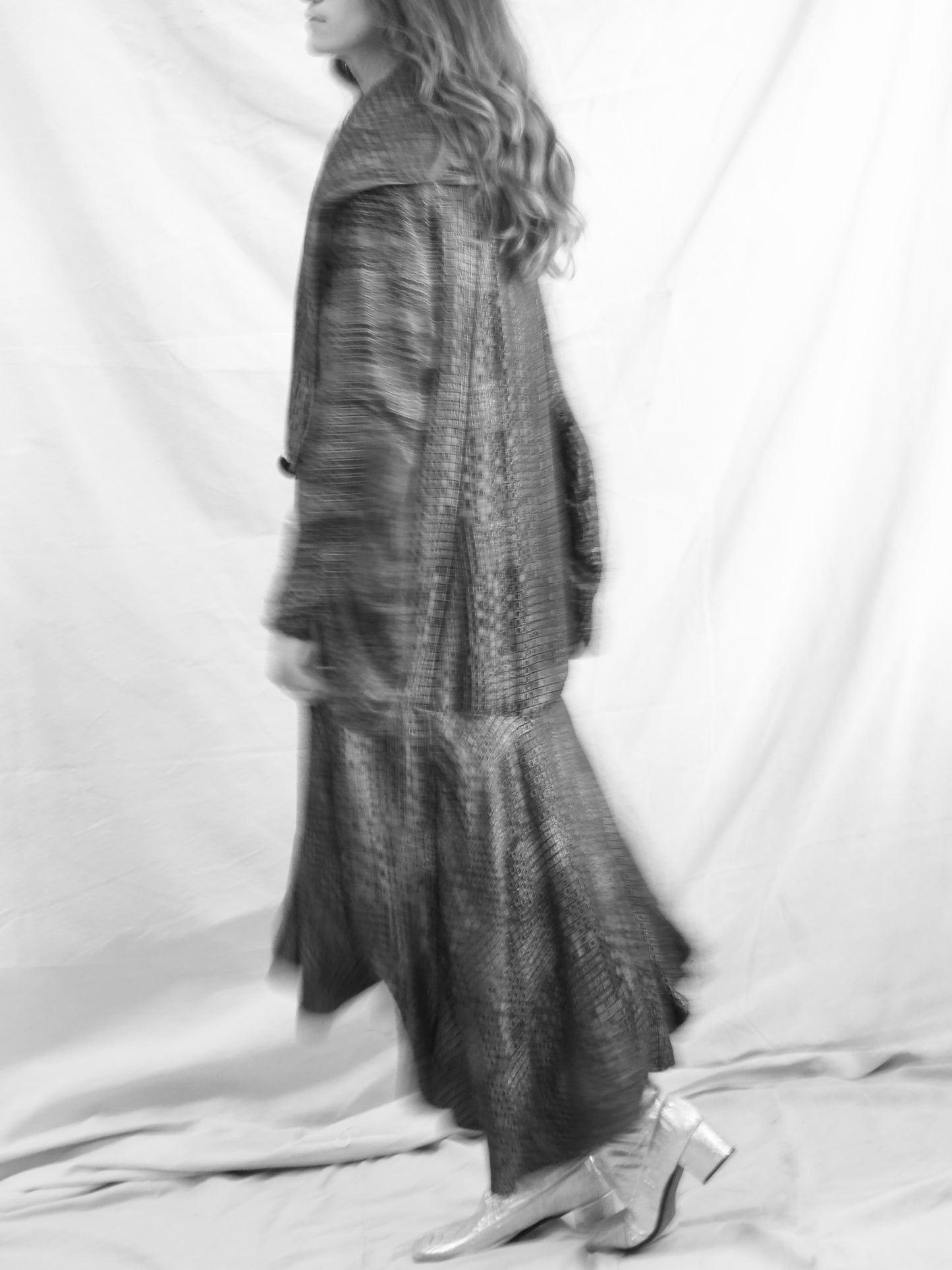 Antique 1920s Geometric Lamé Cocoon Evening Coat