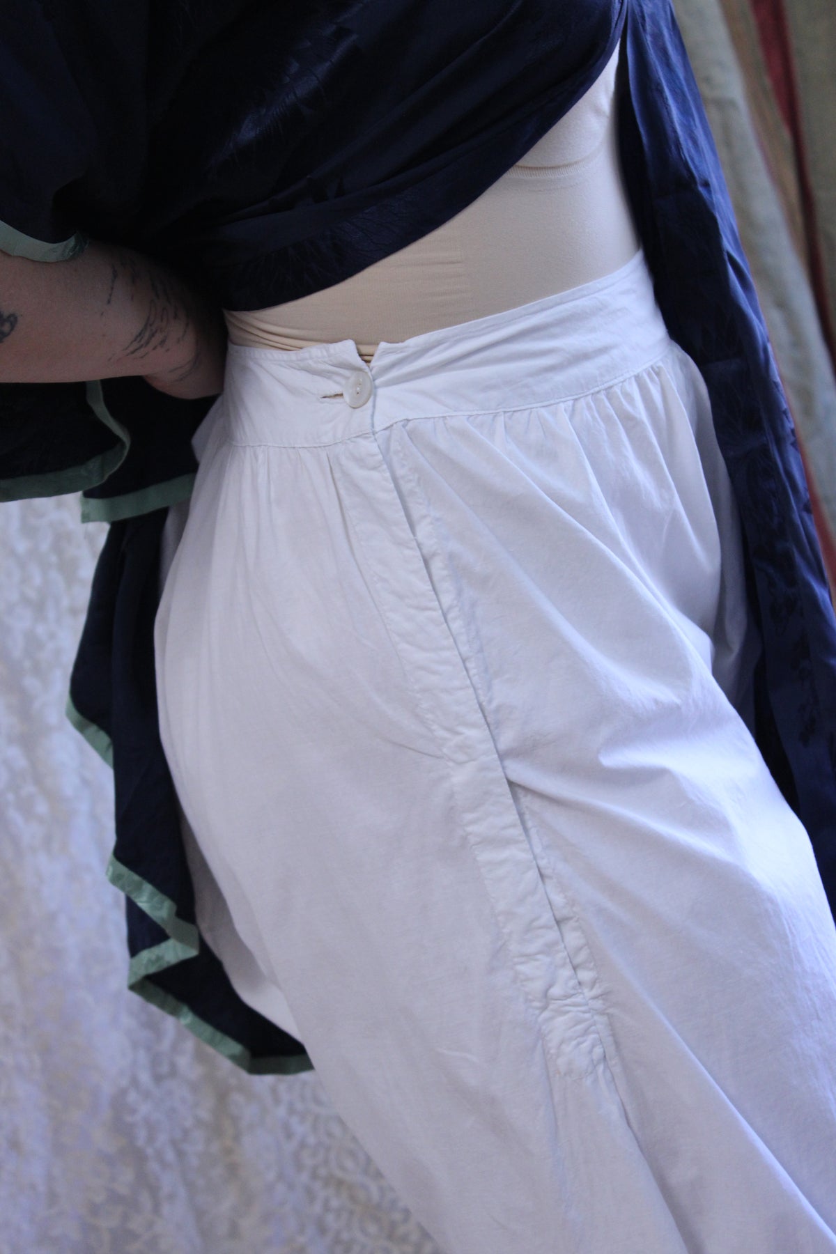 Antique 19th C Cotton & Tatted Lace Bloomers