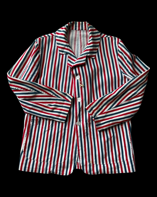 1940s Americana Striped Cotton Twill Jacket