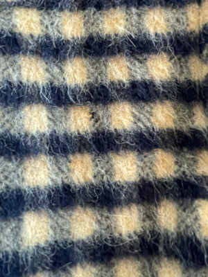1940s Wool Mohair Gingham Bell Sleeve Swing Coat