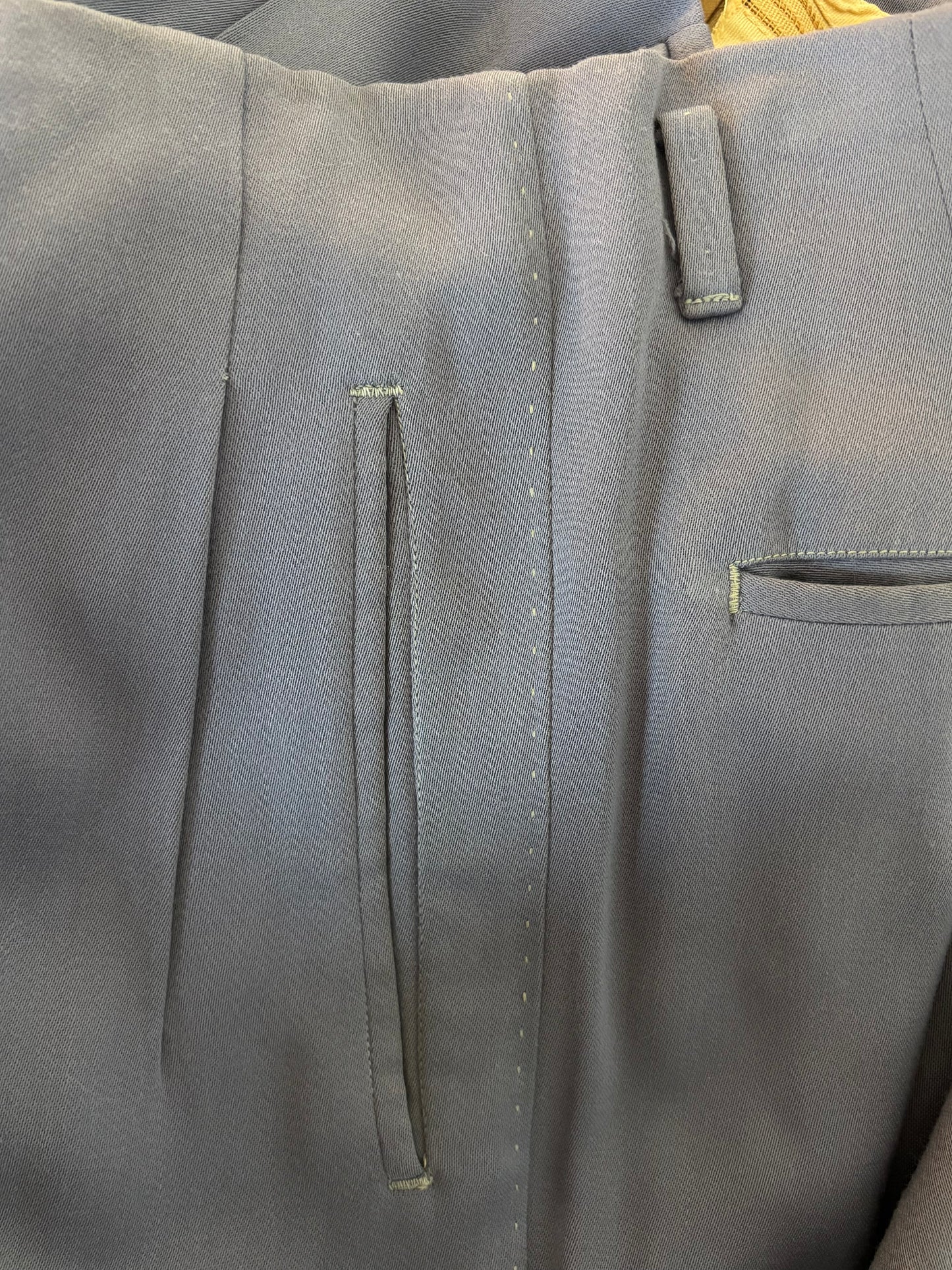 1950s Drop Loop Gabardine Pleat Front Pants
