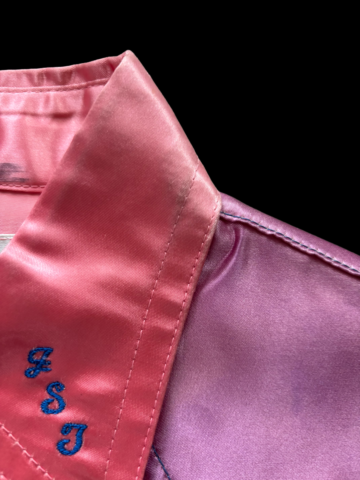 1960s Day-Glo Neon Barbie Pink Satin Pearl Snap Western Shirt
