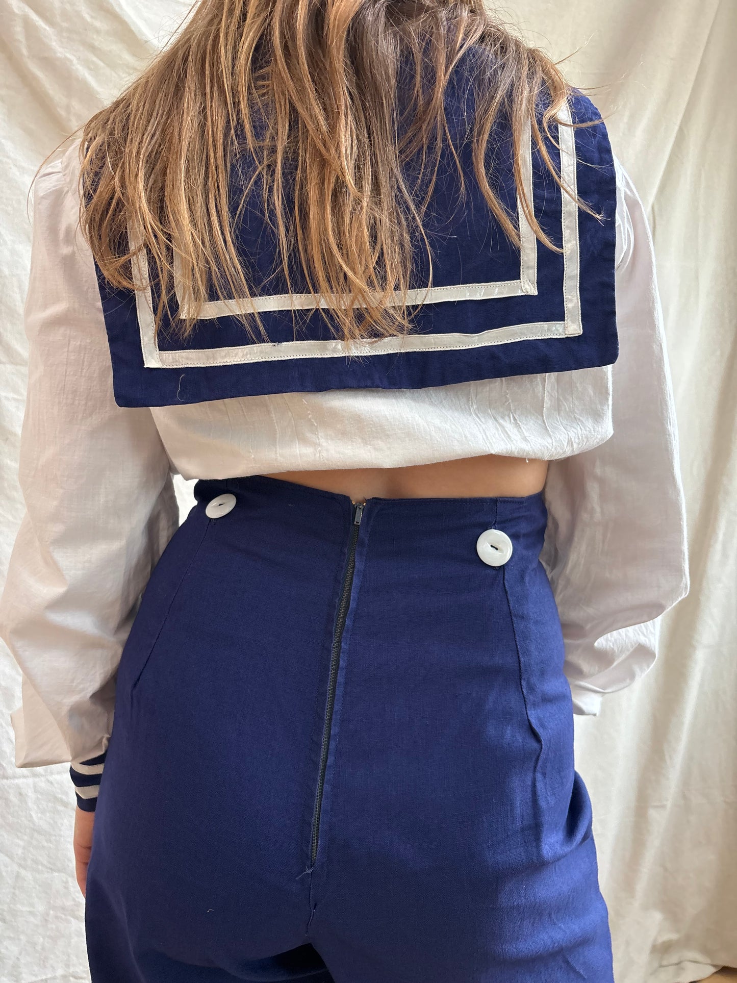 Special 1940s 2PC Sportswear Sailor Pant and Blouse Set