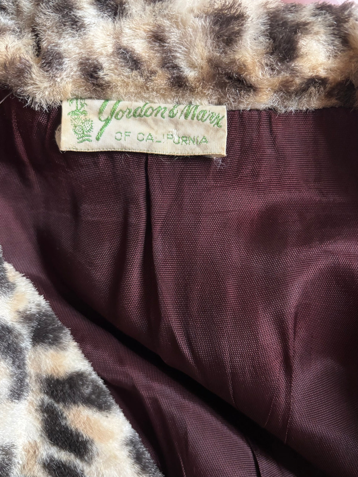 1950s Leopard Print Faux Fur Cropped Jacket