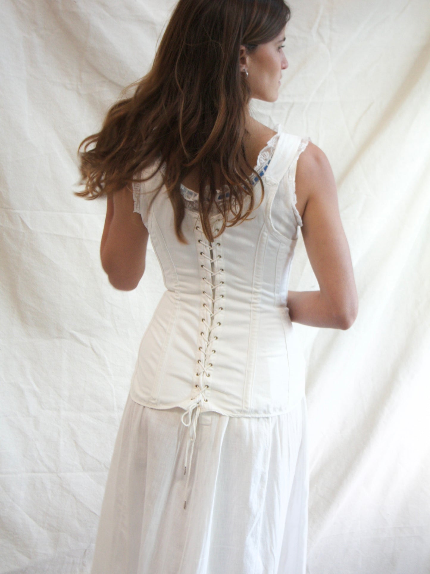Antique Turn Of The Century Cotton Twill "Health" Corset Waist