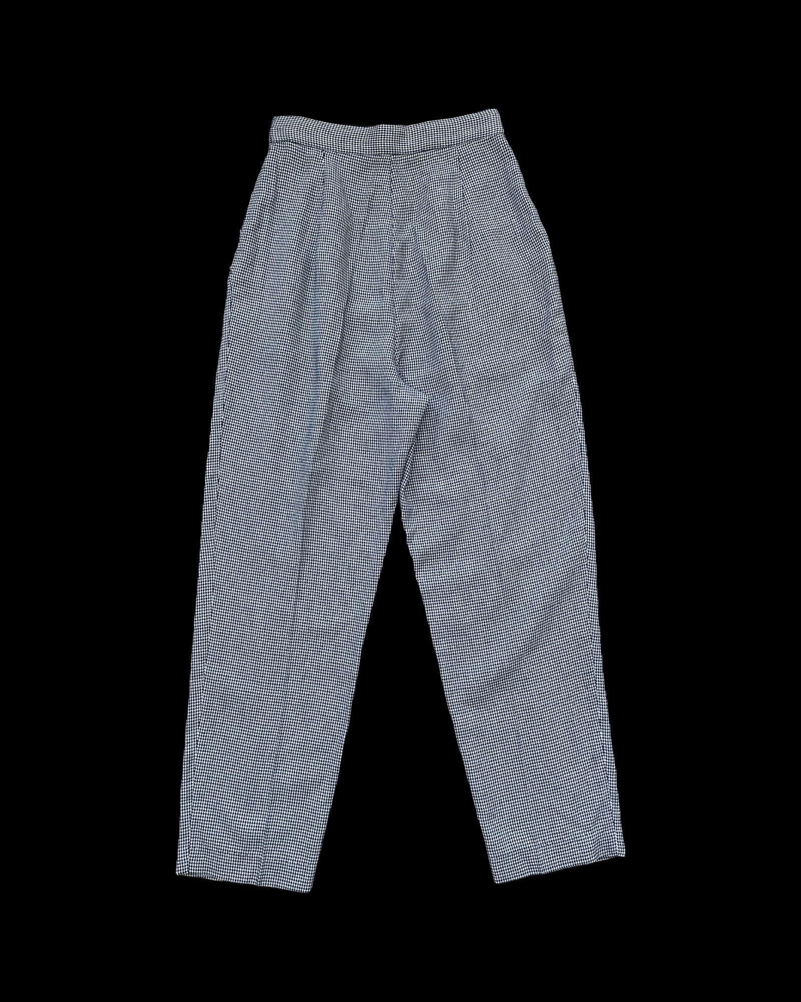 Deadstock 1940s/1950s Houndstooth ‘Kayson Sportswear’ Sliding Zipper Gabardine Pants