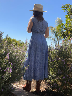 1940s Polka Dot & MOP Pocket Cotton Day Dress