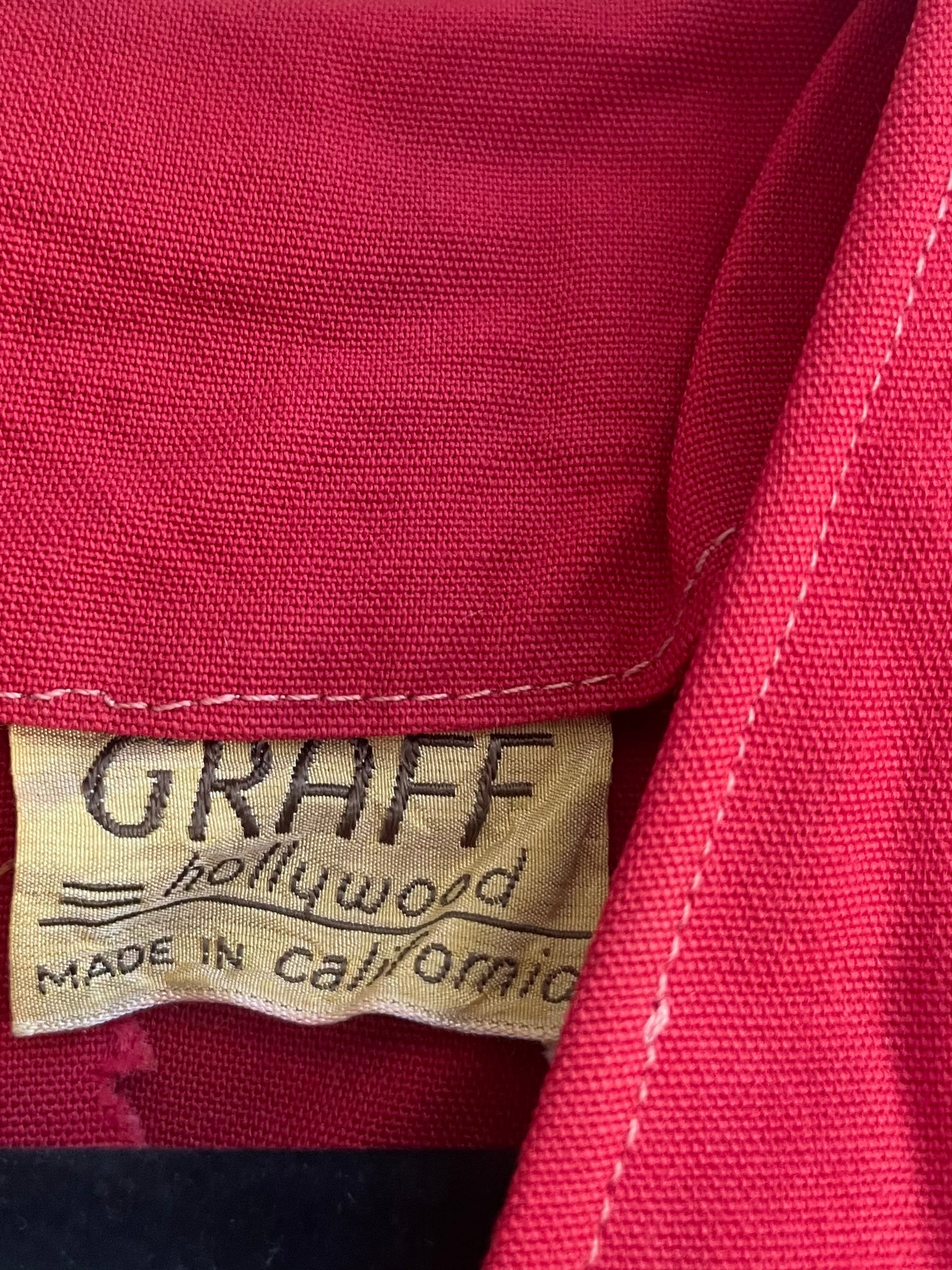 1940s 'Graff Hollywood Sportswear' Cherry Red Crepe Blend Jacket