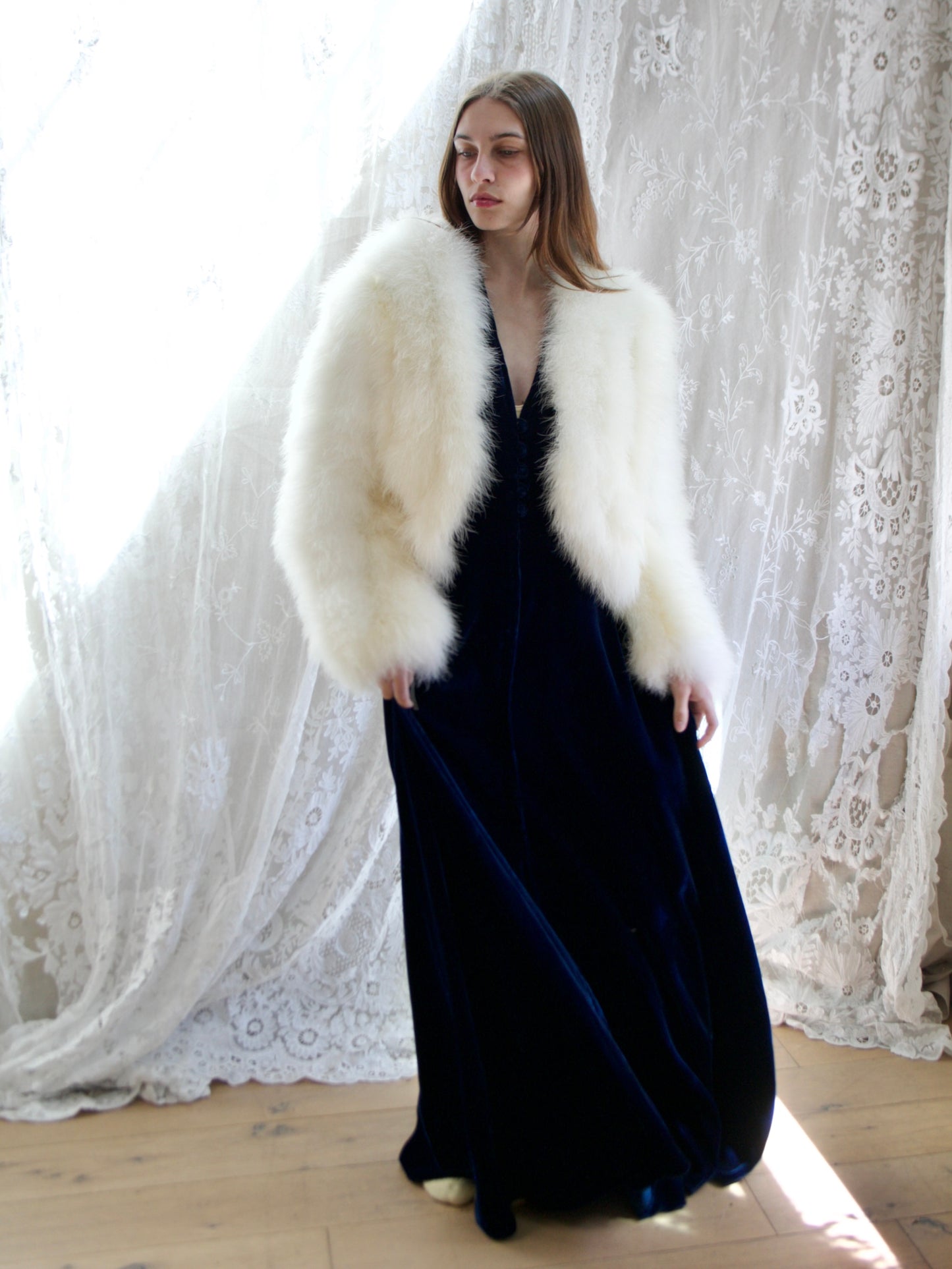 1970s 'I.Magnin' DEADSTOCK Marabou Feather Jacket