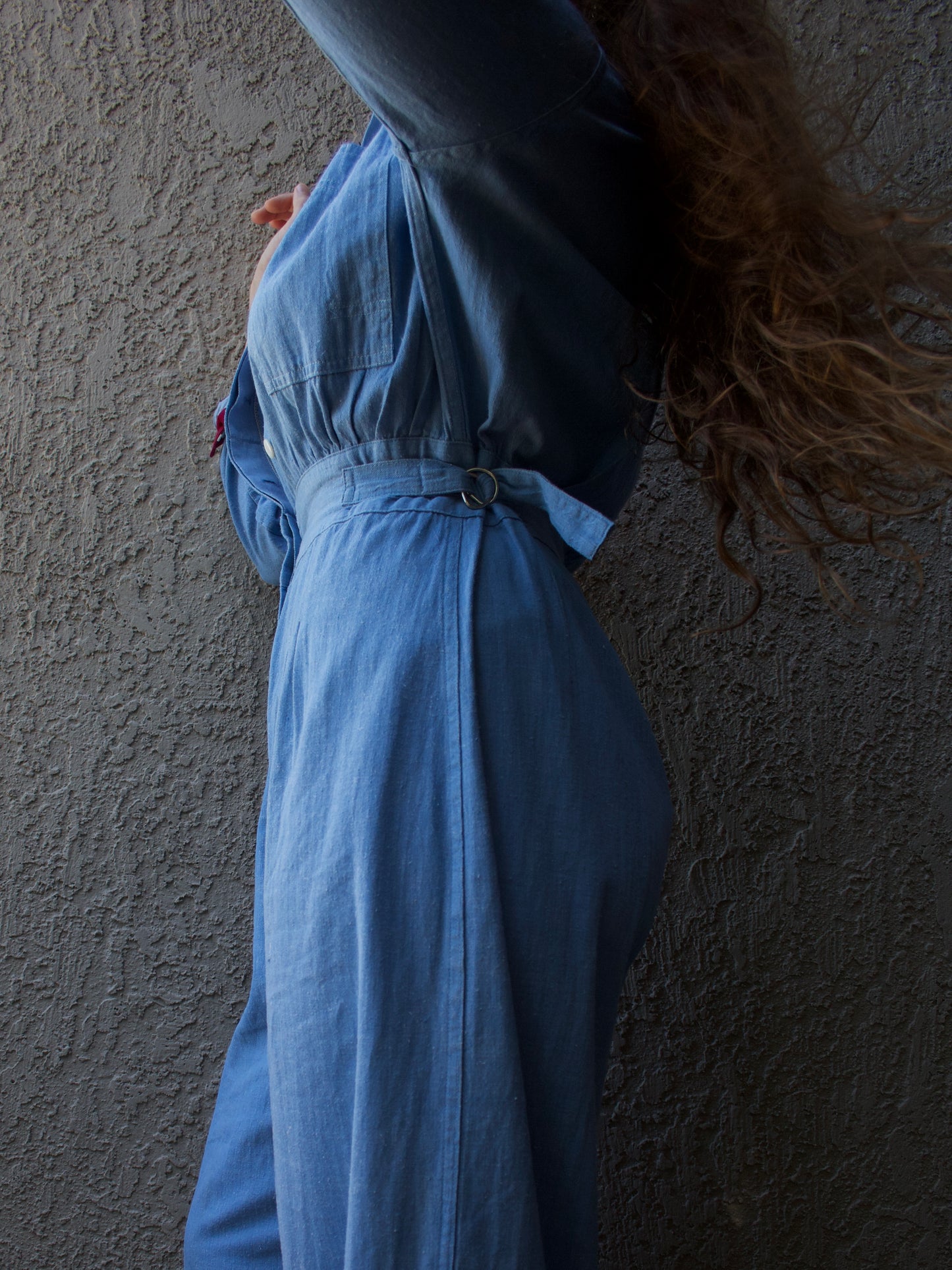 Women's WW2 Era Chambray Denim Side Cinch American Red Cross Coveralls