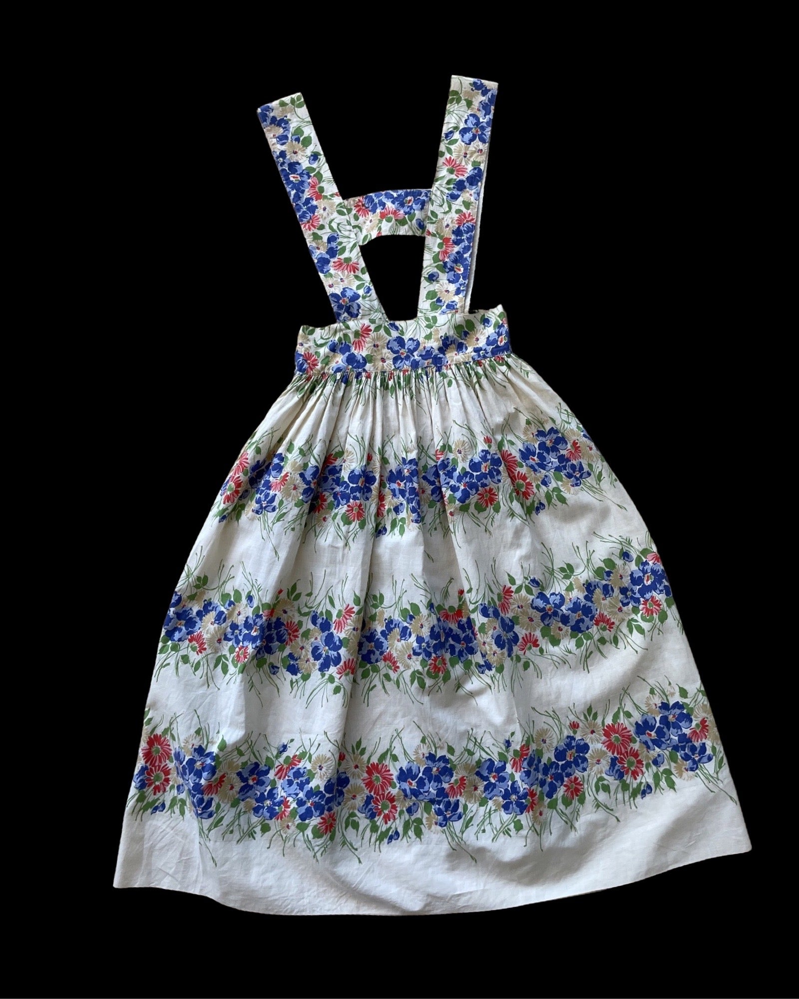 1930s/1940s Floral Cotton Pinafore Dress