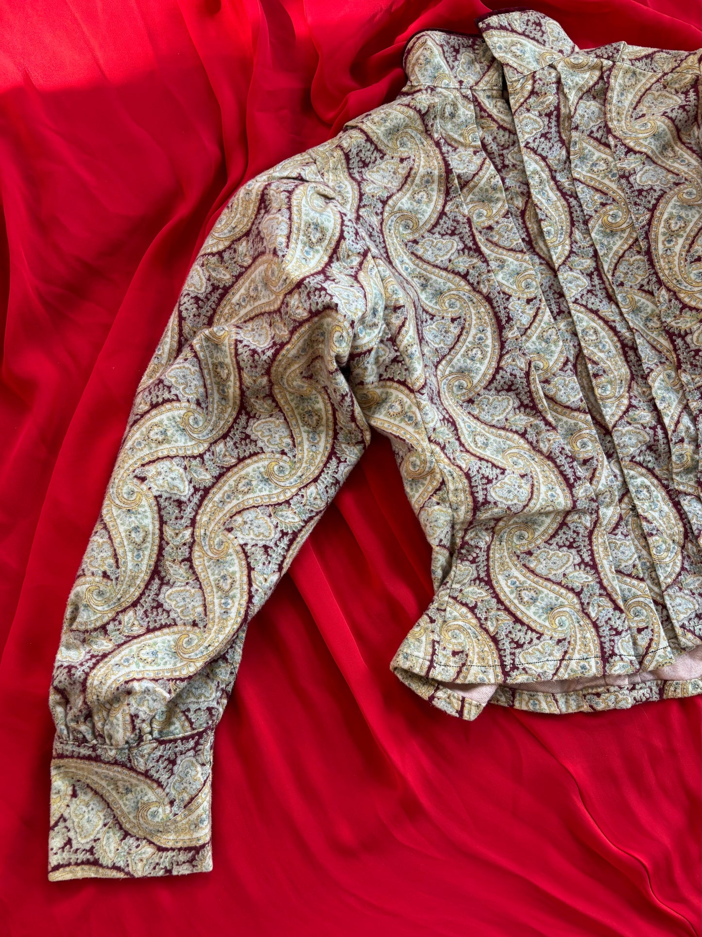 Antique Edwardian Paisley Cotton Flanel Bodice