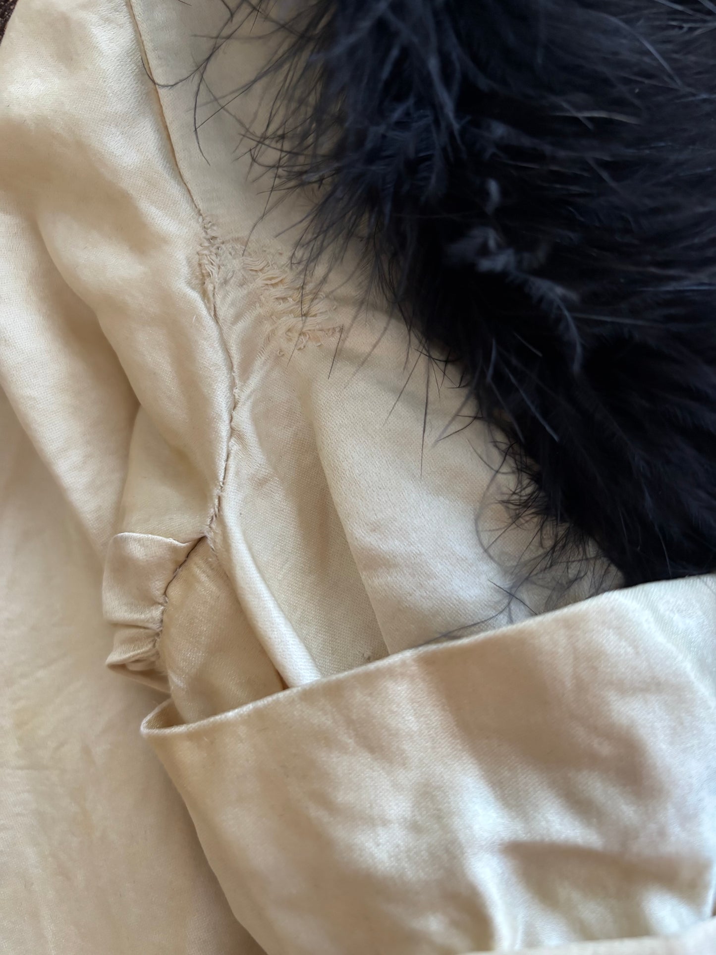 One Of A Kind Antique 1910s B&W Satin 4 Piece Mardi Gras Harem Pant Jumpsuit Ensemble