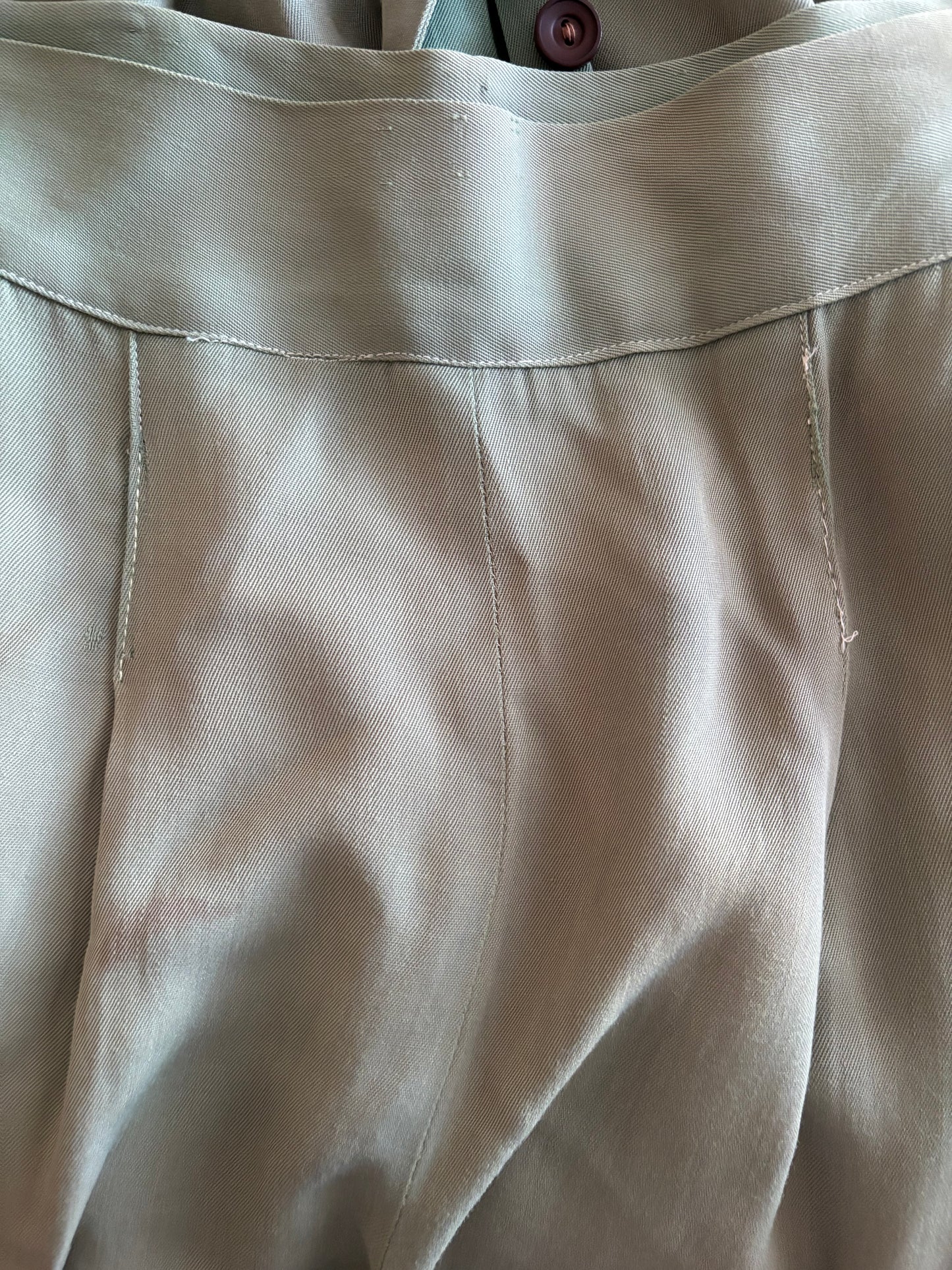 1940s Faded Green Gabardine Western Chain-stitched 2 PC Sportswear Set