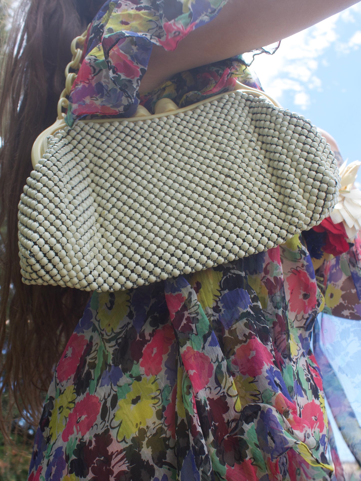 1940s Whiting & Davis 'Alumesh' & Celluloid Handbag