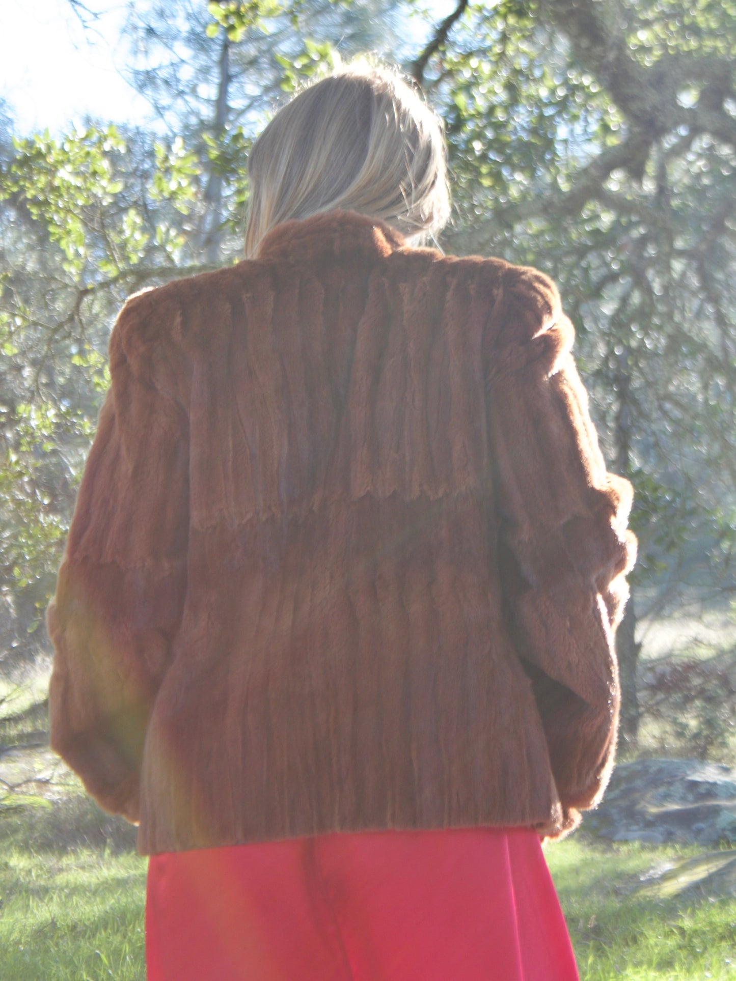 1940s Mink Strong Shoulder Bell Sleeve Coat