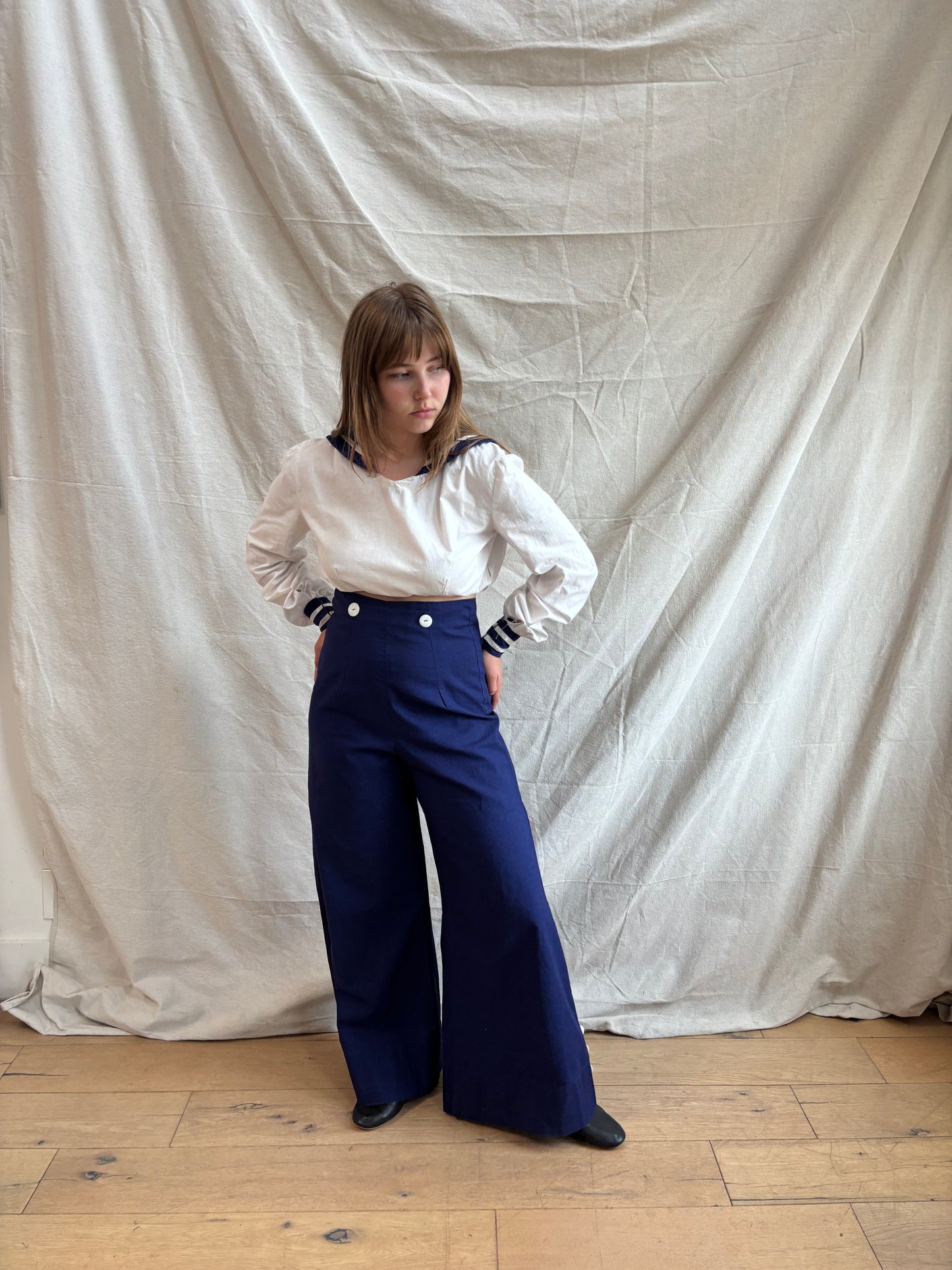 Special 1940s 2PC Sportswear Sailor Pant and Blouse Set