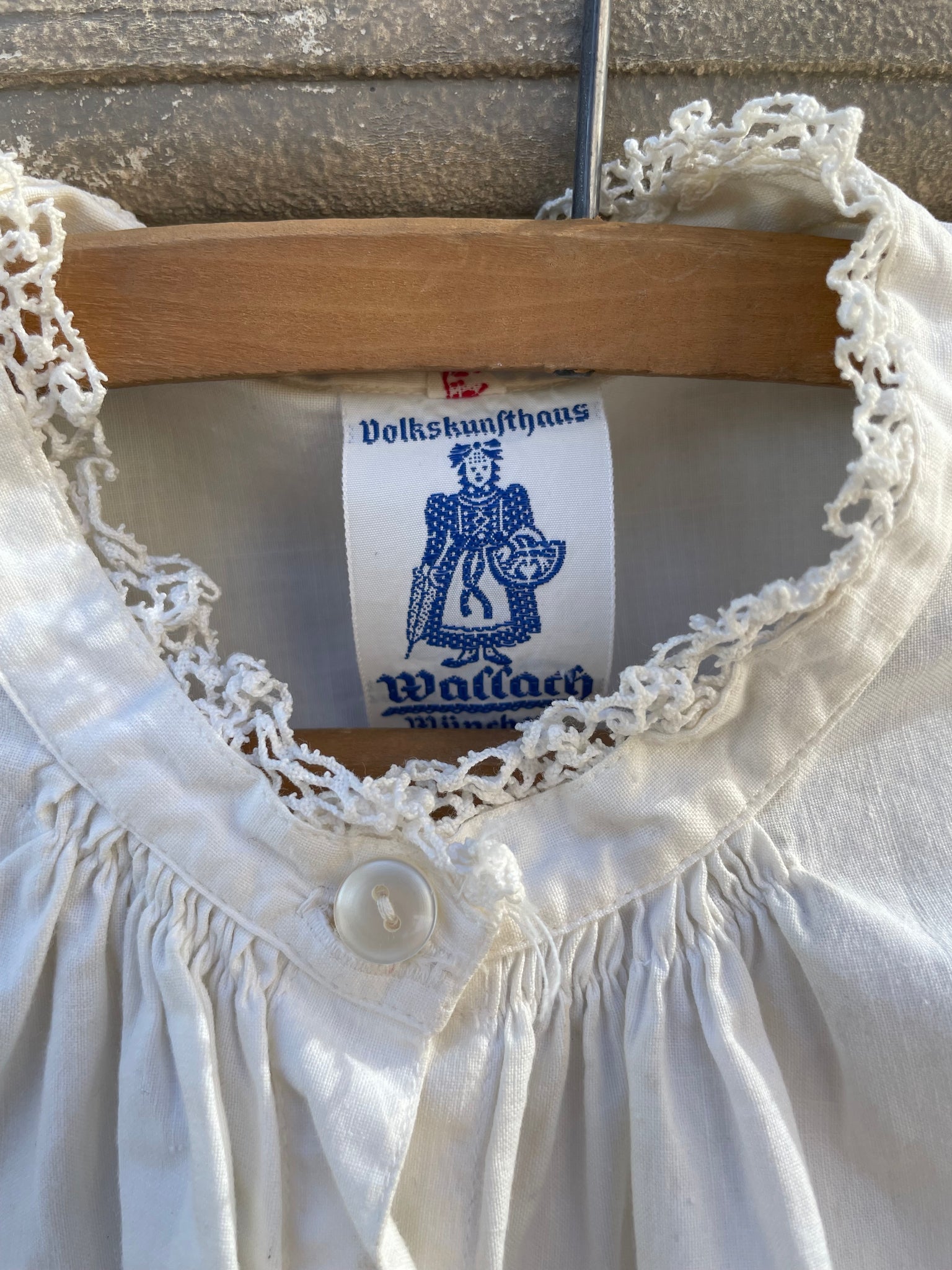 1960s/1970s Austrian Puff Sleeve Tie Waist Blouse