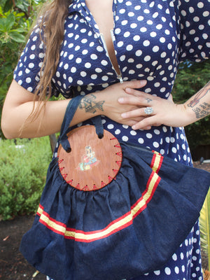 1940s Mexicana Denim Summer Handbag