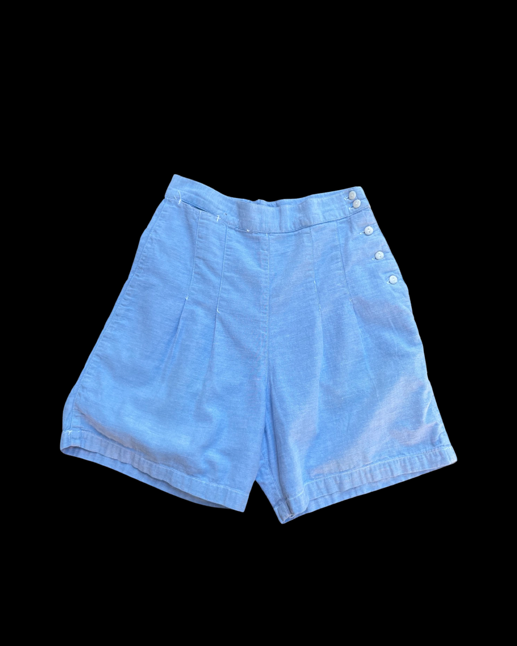 1940s Side Button Soft Chambray US Air Force Shorts