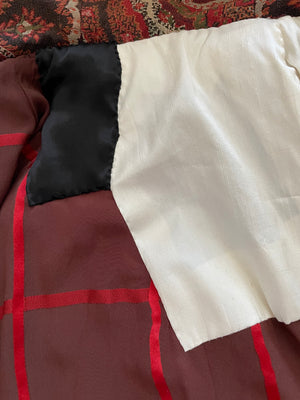 Mid Century Antique Paisley Shawl Turned Coat