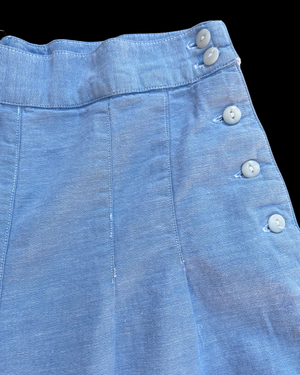 1940s Side Button Soft Chambray US Air Force Shorts